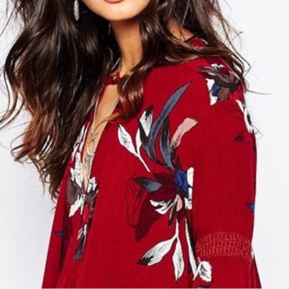 New!! Electric Orchid Tree Swing Dress in Red - Picture 3 of 4